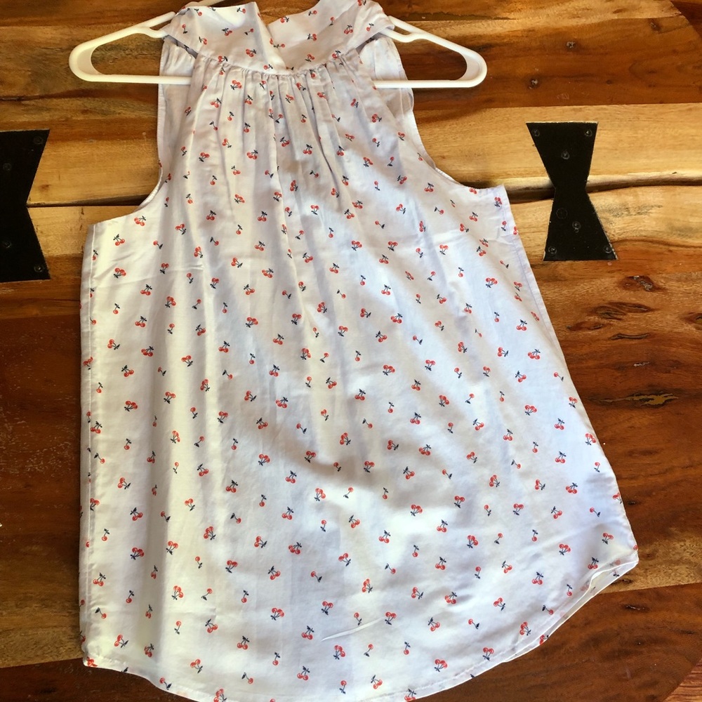 J Crew size 00 tie back tank cherry print